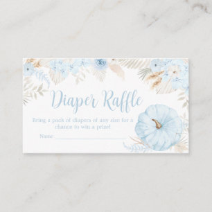 Boy Boho Pumpkin Baby Shower Diaper Raffle Enclosure Card