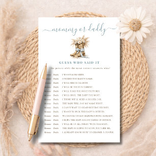 Boy Boots & Bows Mummy or Daddy Guess Who Said It