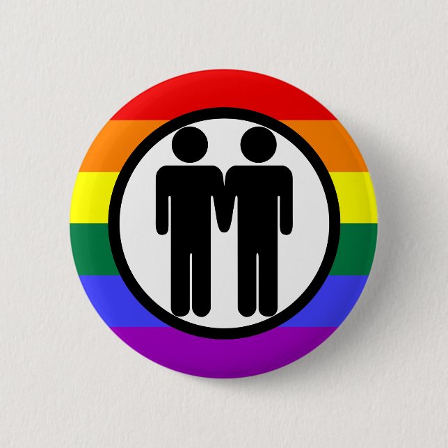 Boy + Boy Rainbow Button (Front)