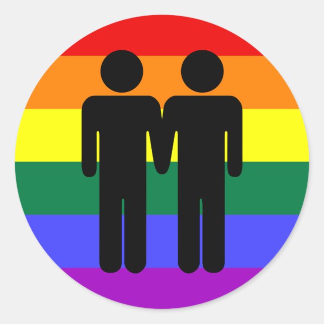 Boy + Boy Rainbow Sticker (Front)