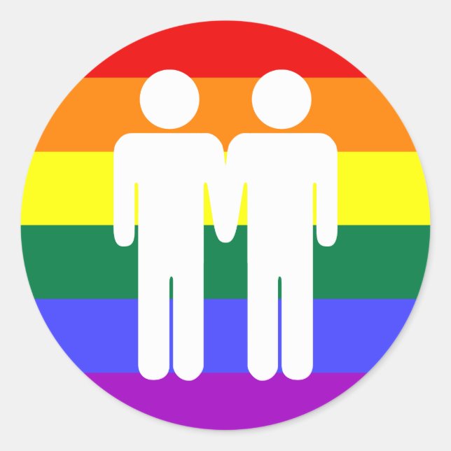 Boy + Boy Rainbow Sticker (Front)