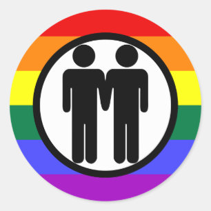 Boy + Boy Rainbow Sticker