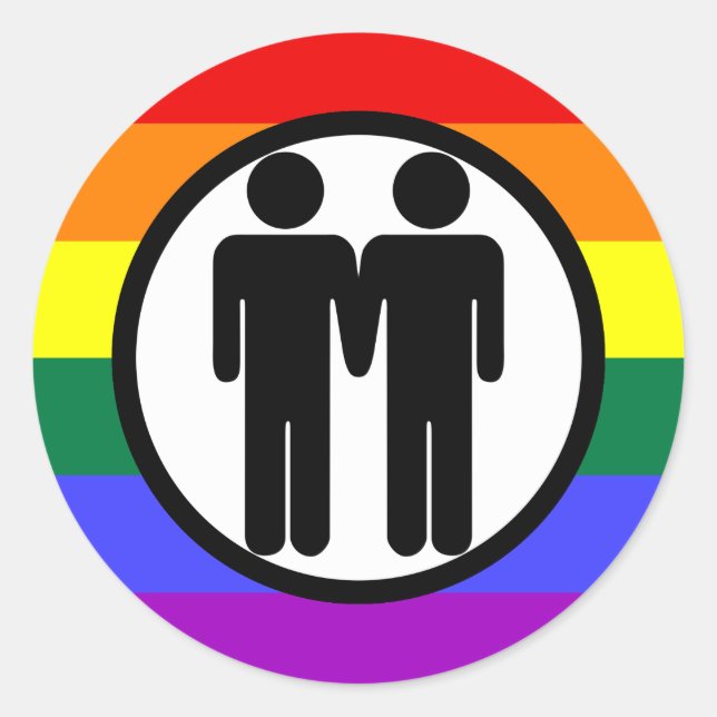 Boy + Boy Rainbow Sticker (Front)