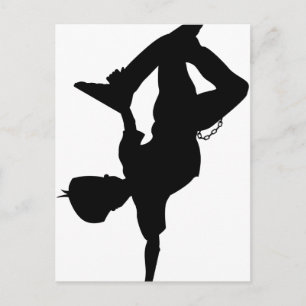 Boy Break Dancer Silhouette Postcard