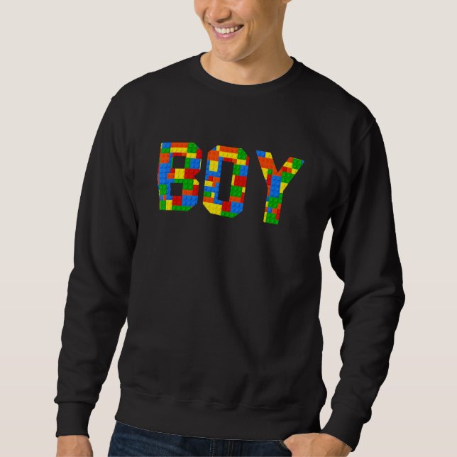 Boy Brick Builder  Blocks Master Builder Sweatshirt (Front)