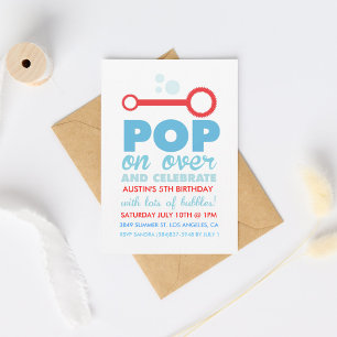 (Boy) Bubble Party Themed Birthday Invite