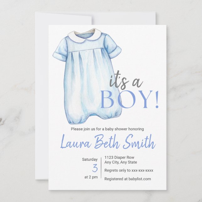 Boy Bubble Suit Invitation (Front)
