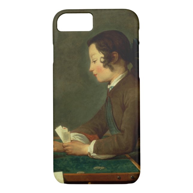 Boy Building a Castle of Cards (oil on canvas) Case-Mate iPhone Case (Back)