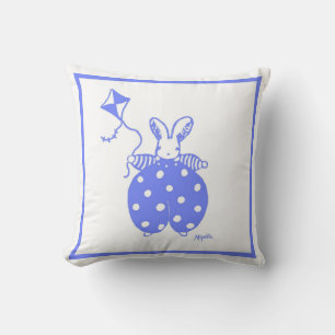 boy bunny birthday pillow