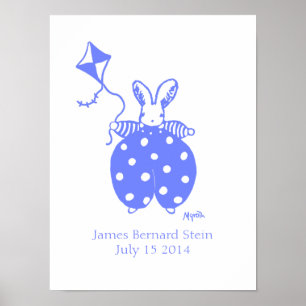 Boy Bunny birthday poster