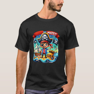 Boy Captain Matey I'm 5 Pirate 5th Birthday T-Shirt