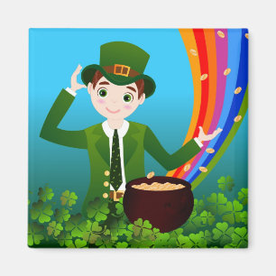 Boy celebrates Saint Patrick Day Magnet