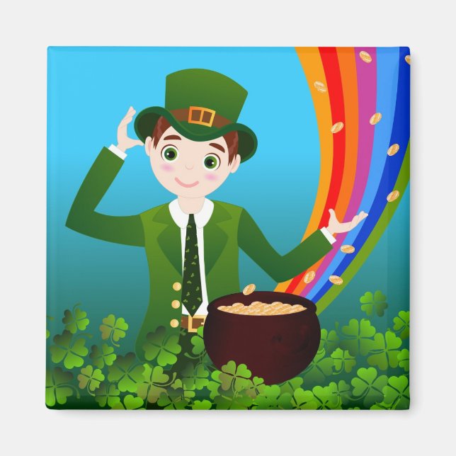 Boy celebrates Saint Patrick Day Magnet (Front)