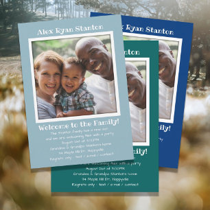 Boy Child Adoption Photo Party Invitation Template
