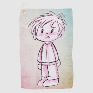 Boy Child Drawing Golf Towel