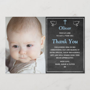 Boy Christening/Baptism Thank You Card