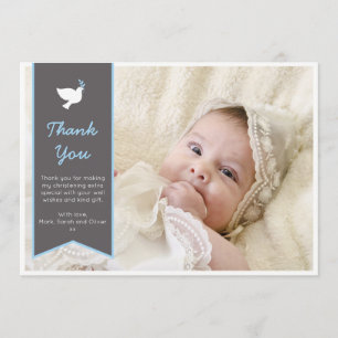 Boy Christening/Baptism Thank You Card