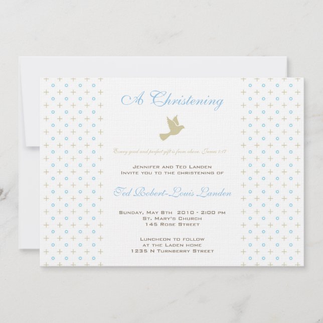 Boy Christening  Invitation (Front)