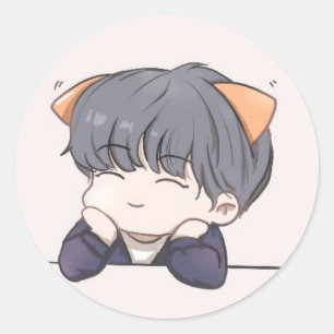 boy classic round sticker
