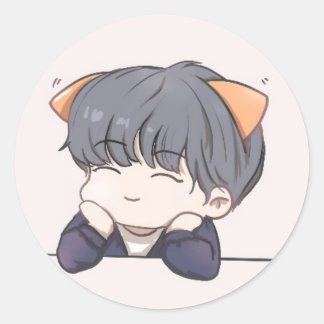 boy classic round sticker