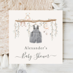 Boy Clothes Eucalyptus Boy Baby Shower Napkin