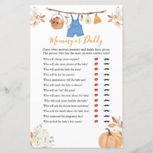 Boy Clothes Pumpkin Baby Shower Mummy or Daddy