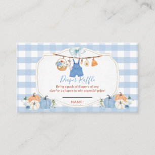 Boy Clothes Pumpkin Fall Baby Shower Diaper Raffle Enclosure Card