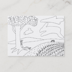 Boy Cloud Gazing in Park Colouring Business Cards
