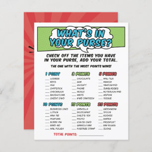 Boy Comic Book Superhero Baby Shower Purse Game