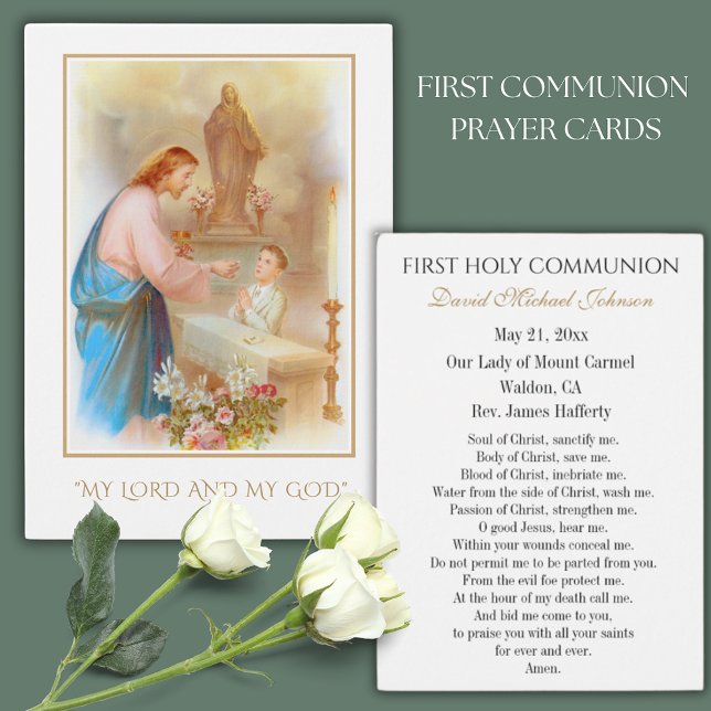 Boy Communion Catholic Remembrance Holy Card (Creator Uploaded)