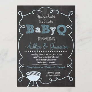 Boy Couples BabyQ BBQ Baby Shower Invitation