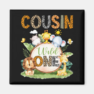 Boy Cousin Wild Birthday Jungle Safari Magnet