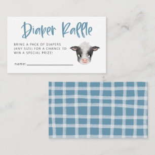 Boy Cow Baby Shower Diaper Raffle Ticket Enclosure Card