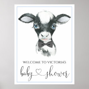 Boy Cow Farm Baby Shower Signs