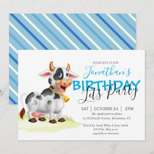   Boy Cow party  invitation