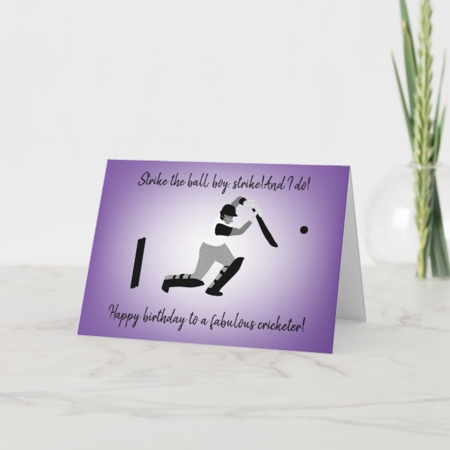 Boy Cricketer Birthday Card (Front)