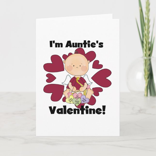 Boy Cupid Auntie's Valentine Tshirts and Gifts Holiday Card (Front)