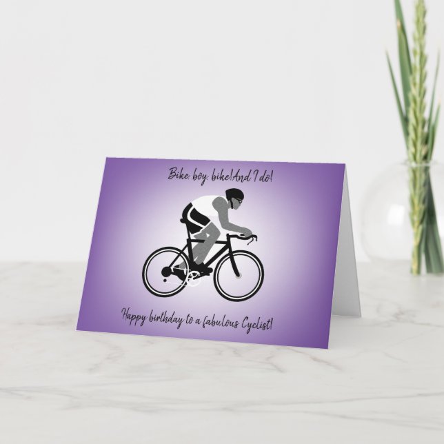 Boy Cyclist Birthday Card (Front)