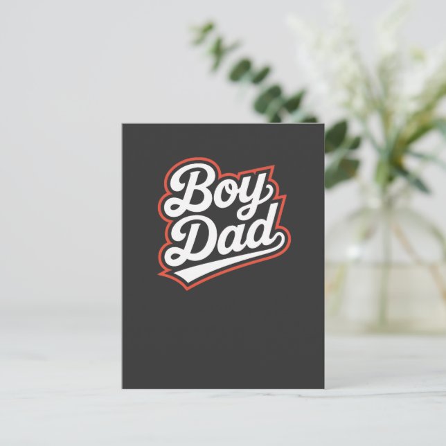 Boy Dad Postcard Baby Boy Announcement New Father  (Standing Front)