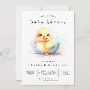 Boy Digital Duck Baby Shower Invitation