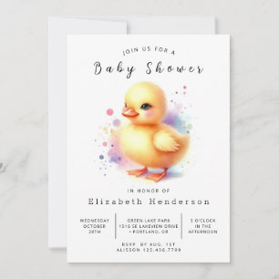 Boy Digital Duck Baby Shower Invitation