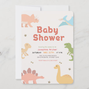 Boy Dino Dinosaur Baby Shower Invitation