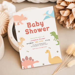 Boy Dino Dinosaur Baby Shower Invitation