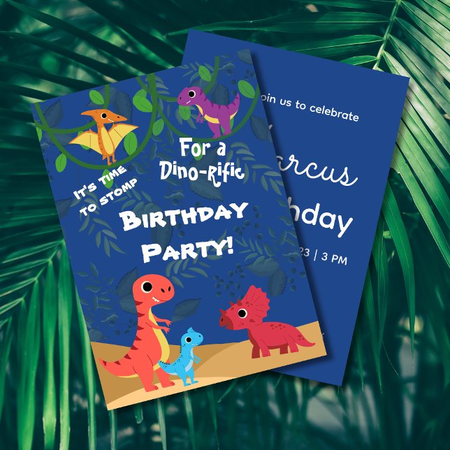 Boy Dinosaur Any Age Birthday Party Invitation (Creator Uploaded)