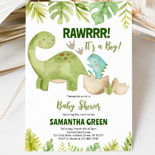 Boy Dinosaur Baby Shower Invitation