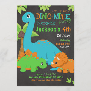 Boy Dinosaur Birthday Invitation / Dino Party