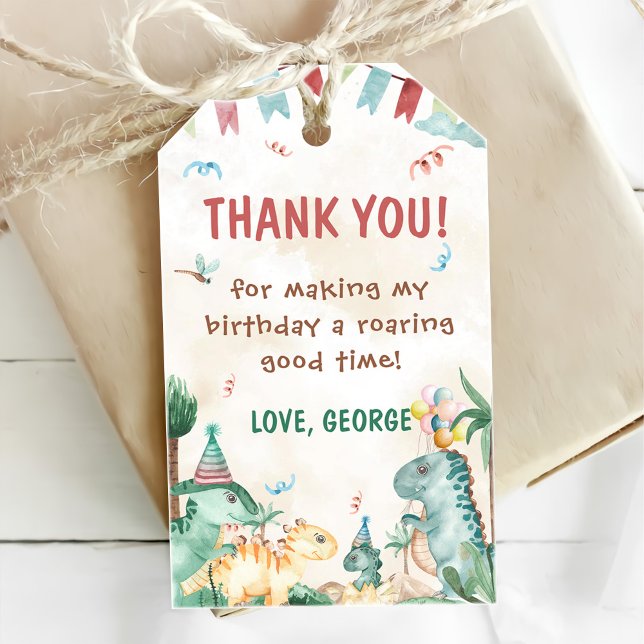 Boy Dinosaurs First Birthday Gift Tags (Creator Uploaded)