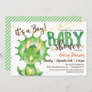 Boy Dinosuar Baby Shower invitation