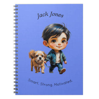 Boy & Dog Back to School Custom Design Notebook