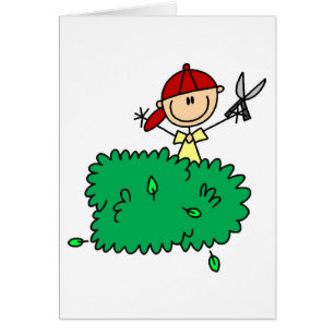 Boy Doing Yardwork Card